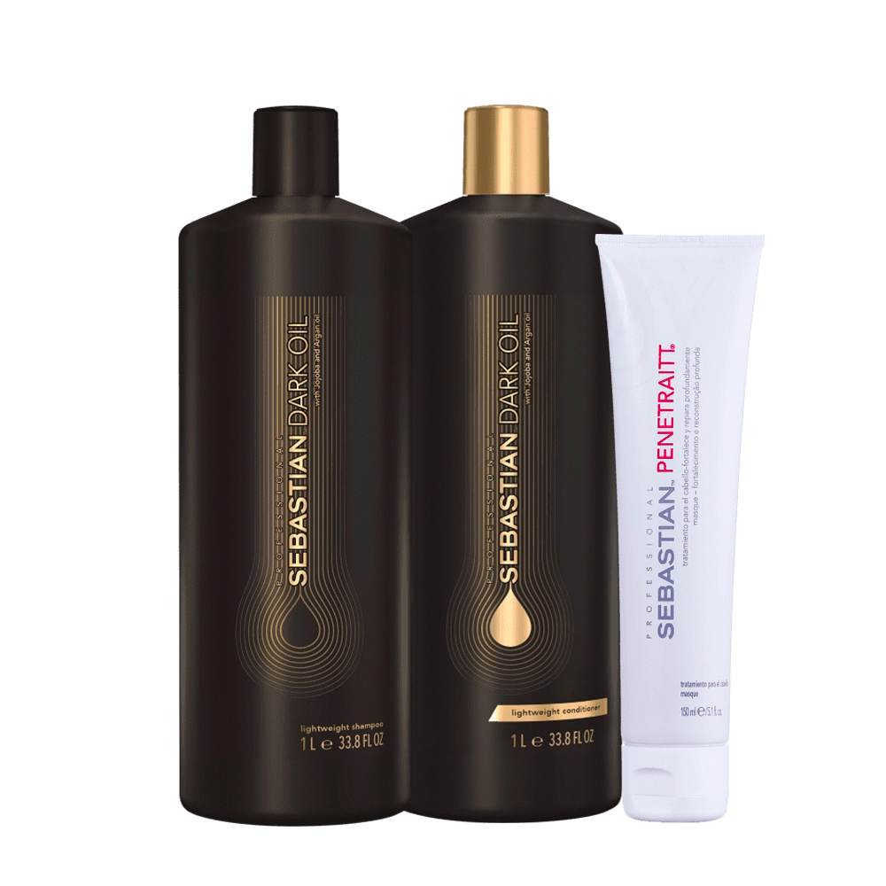 Kit Sebastian Penetraitt Dark Oil Shampoo + Condicionador Litro e Máscara (3 produtos) Produto: Kit Sebastian Penetraitt Dark Oil Shampoo + Condicionador Litro e Máscara (3 produtos)