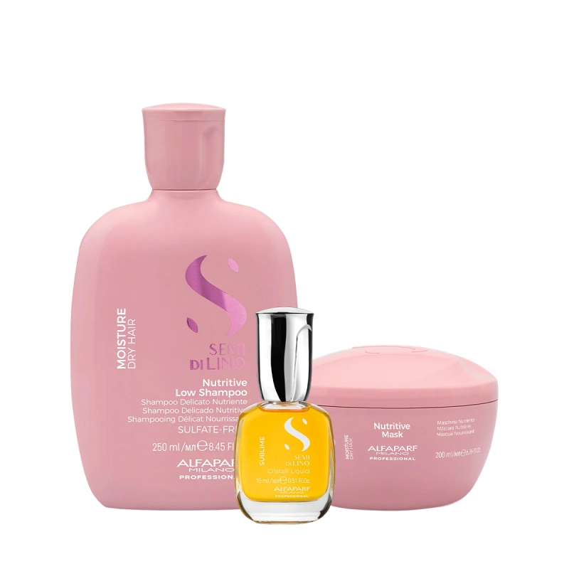 Produto: Kit Alfaparf Semi di Lino Moisture e Sublime - Nutrição e Brilho Intenso (3 produtos)