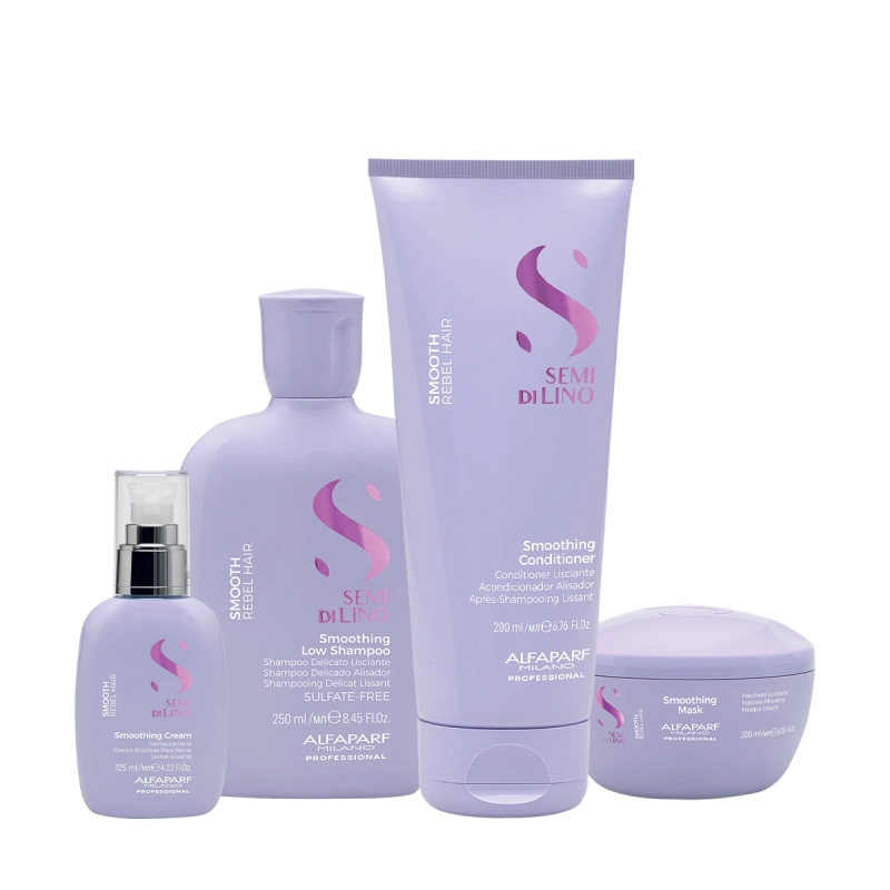 Produto: Kit Alfaparf Semi di Lino Smooth - Rotina Completa Anti-Frizz (4 produtos)