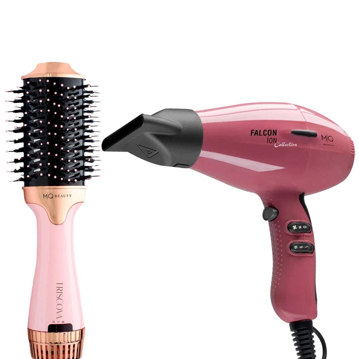 Produto: Kit MQ Beauty Triscova 1200W 110V  Escova Secadora e Falcon Ion Collection Pink 2100W Secador de Cabelo 110V (2 produtos