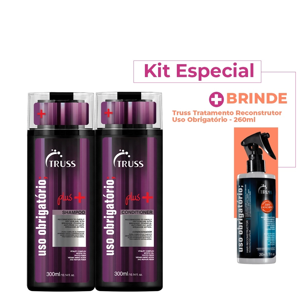 Produto: Kit Truss Uso Obrigatório Plus Shampoo Condicionador e Uso Obrigatório (3 produtos)