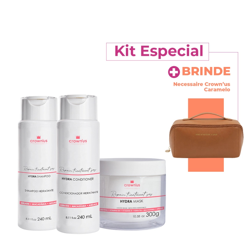 Produto: Kit Crown'us Professional Repair Treatment + Necessaire (4 Produtos)