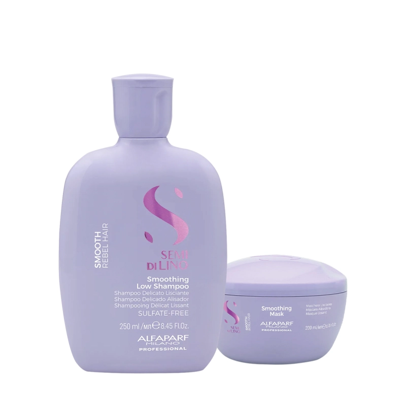 Produto: Kit Alfaparf Semi di Lino Smooth - Limpeza e Tratamento Anti-Frizz (2 produtos)