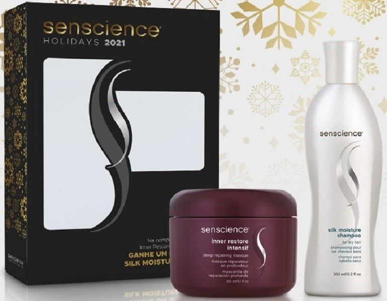 Senscience Holiday 2021 Silk Moisture Shampoo 300ml+Mascara Inner Restore intensif 150ml Produto: Senscience Holiday 2021 Silk Moisture Shampoo 300ml+Mascara Inner Restore intensif 150ml
