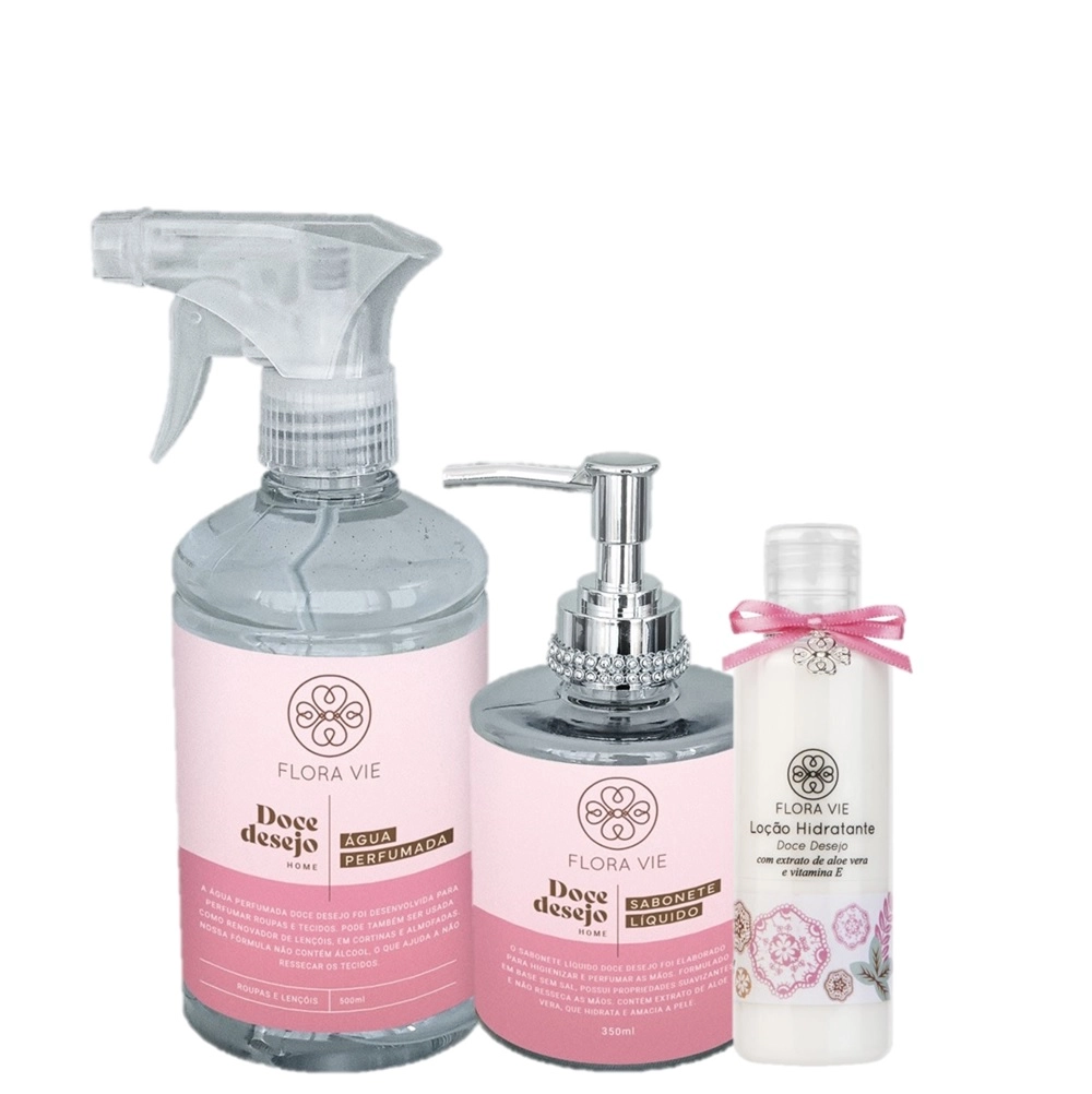 Produto: Kit Flora Vie Doce Desejo Fragrantico e Pele Ressecada (3 Produtos)