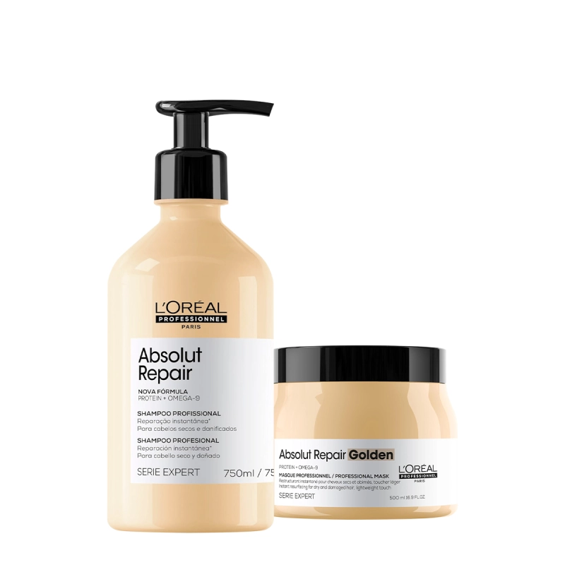 Kit L'Oréal Professionnel Absolut Repair Shampoo Máscara 500 (2 produtos) Produto: Kit L'Oréal Professionnel Absolut Repair Shampoo Máscara 500 (2 produtos)