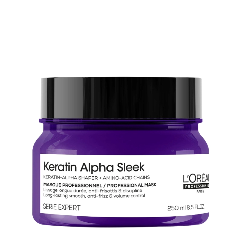 L'Oréal Professionnel Keratin Alpha Sleek Serie Expert - Máscara Capilar 250ml Produto: L'Oréal Professionnel Keratin Alpha Sleek Serie Expert - Máscara Capilar 250ml