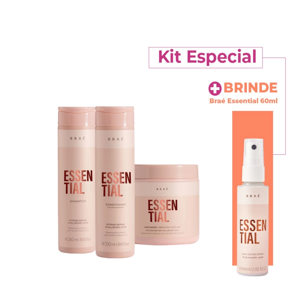 Produto: Kit Braé Essential Hair Repair Tratamento Especial  (3 produtos)
