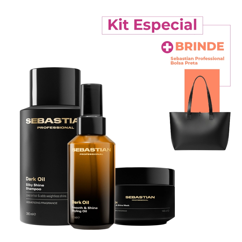 Produto: Kit Sebastian Professional Dark Oil Shampoo Máscara Óleo Bolsa (4 produtos)