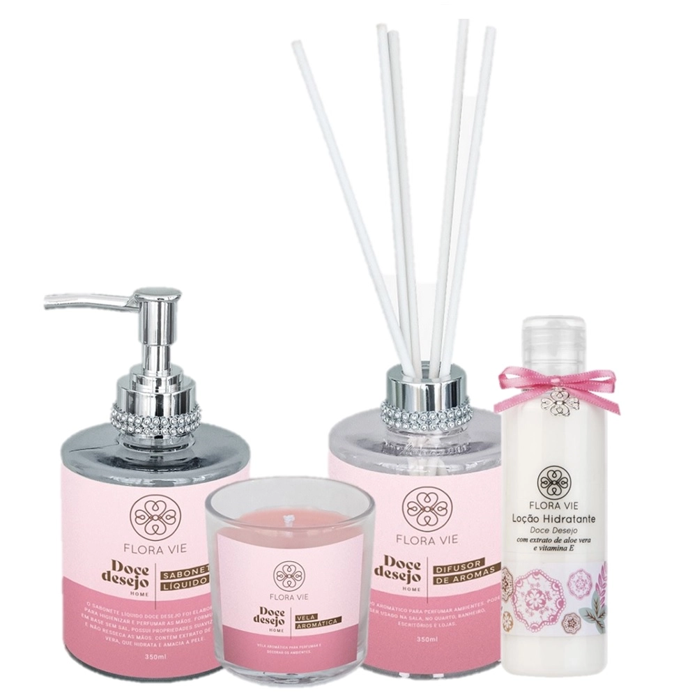 Produto: Kit Flora Vie Doce Desejo Aroma Relaxante e Pele Ressecada (4 Produtos)
