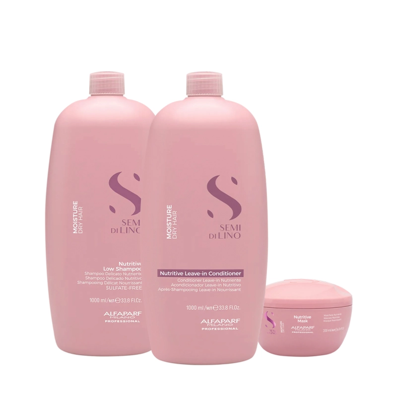 Produto: Kit Alfaparf Semi di Lino Moisture Nutritive - Cuidados para Fios Secos e Ressecados (3 produtos)