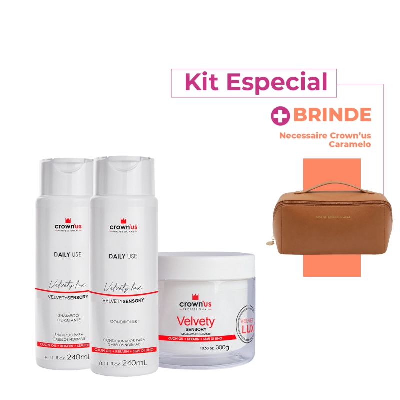Produto: Kit Crown'us Professional Daily Use + Necessaire (4 Produtos)