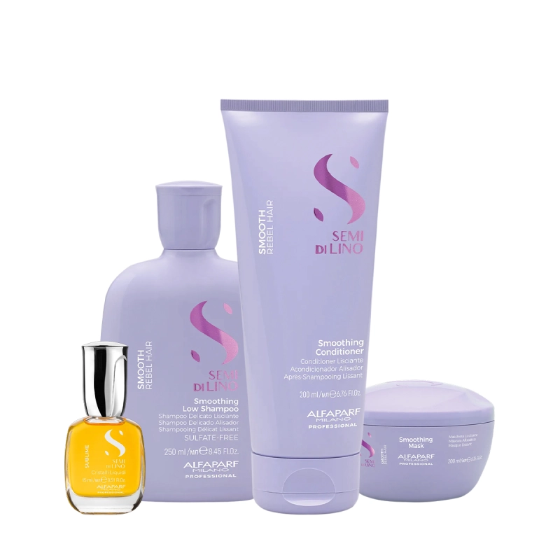 Produto: Kit Alfaparf Semi di Lino Smooth e Sublime - Frizz Zero com Brilho Intenso (4 produtos)