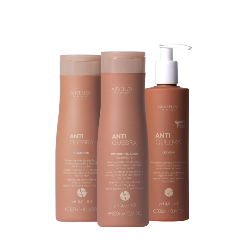 Kit Arvensis Anti-Quebra Shampoo Condicionador e Leave-in (3 produtos) Produto: Kit Arvensis Anti-Quebra Shampoo Condicionador e Leave-in (3 produtos)