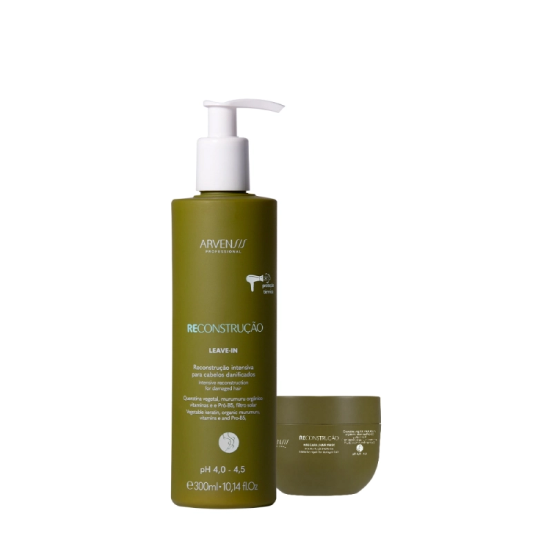Kit Arvensis Cosméticos Naturais Reconstrução Máscara e Leave-in (2 produtos) Produto: Kit Arvensis Cosméticos Naturais Reconstrução Máscara e Leave-in (2 produtos)