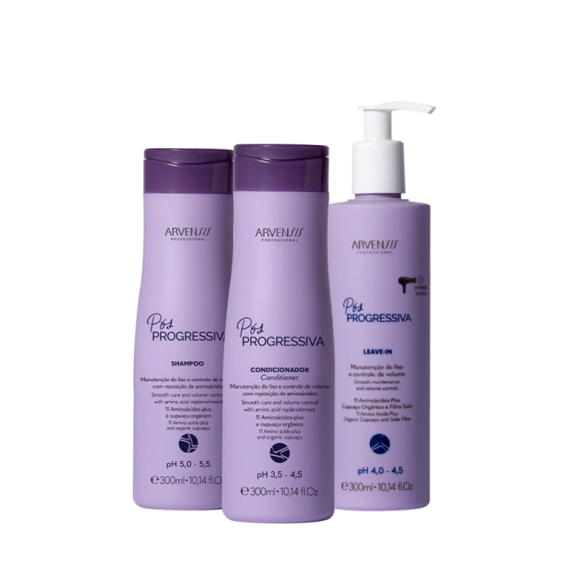 Kit Arvensis Pós Progressiva Shampoo Condicionador e Leave-in (3 produtos) Produto: Kit Arvensis Pós Progressiva Shampoo Condicionador e Leave-in (3 produtos)