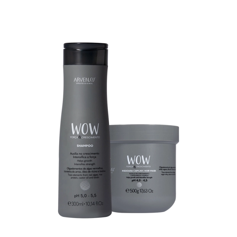 Kit Arvensis Wow Força e Crescimento Shampoo e Máscara G (2 produtos) Produto: Kit Arvensis Wow Força e Crescimento Shampoo e Máscara G (2 produtos)