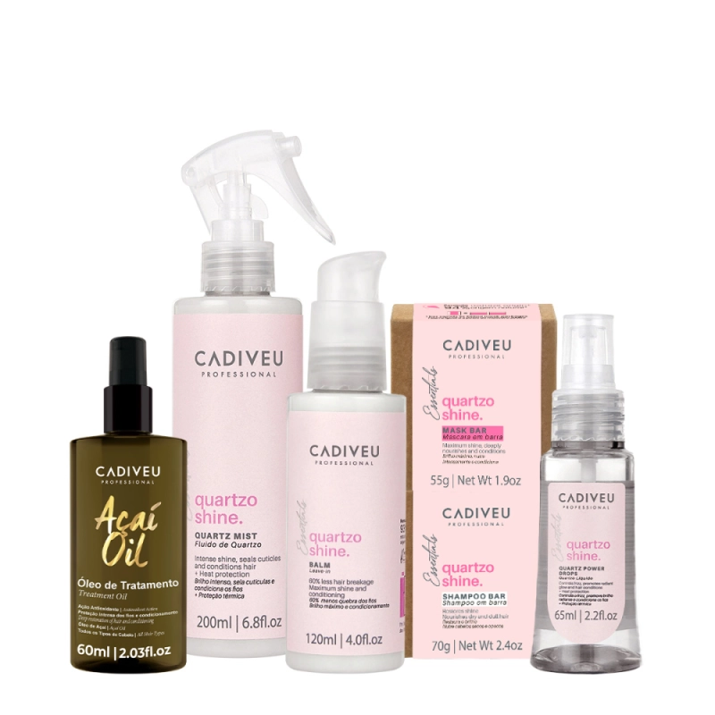 Produto: Kit Cadiveu Professional Hair Quartzo Shine Barra e Açaí Óleo 60ml (6 produtos)