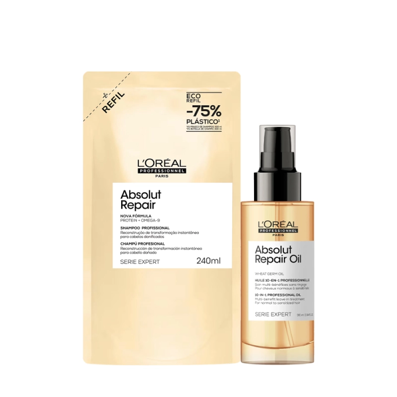 Produto: Kit L'Oréal Professionnel Absolut Repair Gold Shampoo Refil Oil (2 produtos)