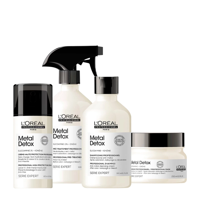 Produto: Kit L'Oréal Professionnel Metal Detox Shampoo Leave-in Máscara e Spray Neutralizador Anti-Metal (4 produtos)