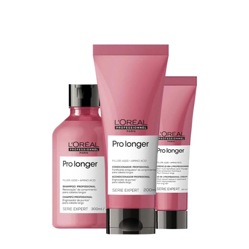 Kit L'Oréal Professionnel Serie Expert Pro Longer - Da Lavagem à Finalização (3 Produtos) Produto: Kit L'Oréal Professionnel Serie Expert Pro Longer - Da Lavagem à Finalização (3 Produtos)