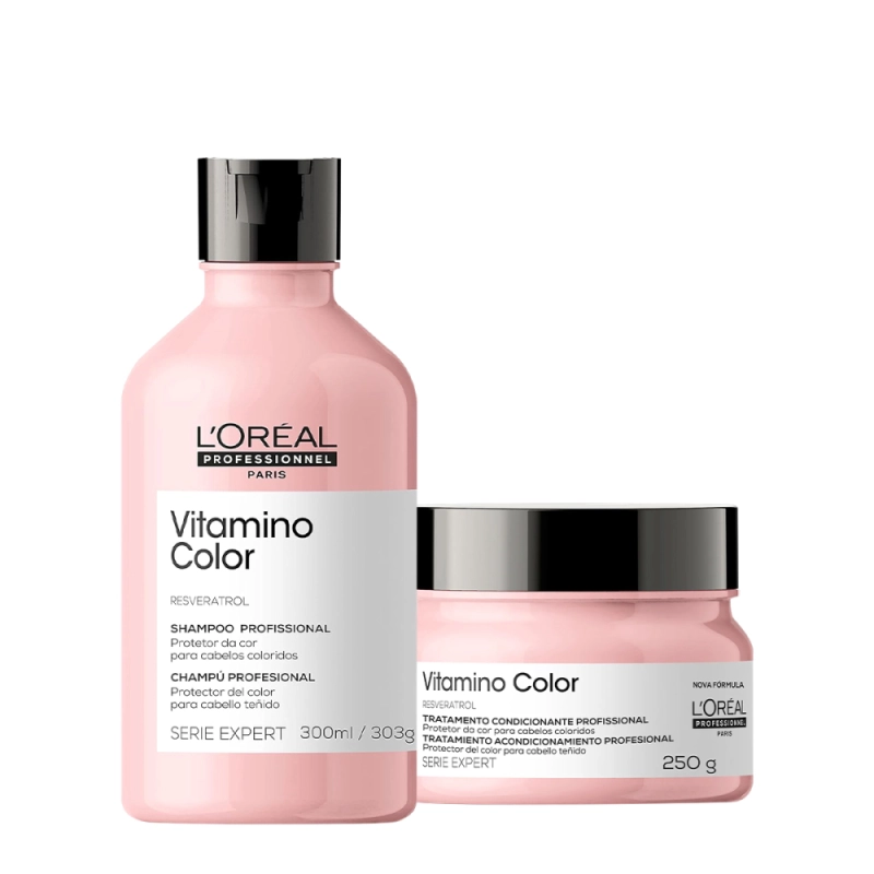 Kit L'Oréal Professionnel Vitamino Color Shampoo e Máscara P (2 Produtos) Produto: Kit L'Oréal Professionnel Vitamino Color Shampoo e Máscara P (2 Produtos)