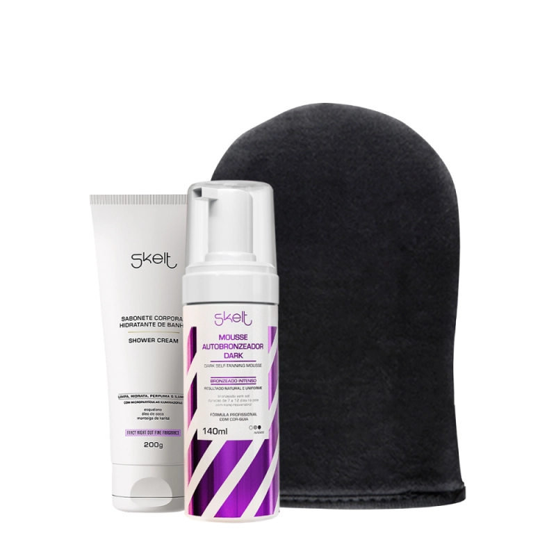 Produto: Kit Skelt Red Carpet Glow Shower Mitt Dark (3 produtos)