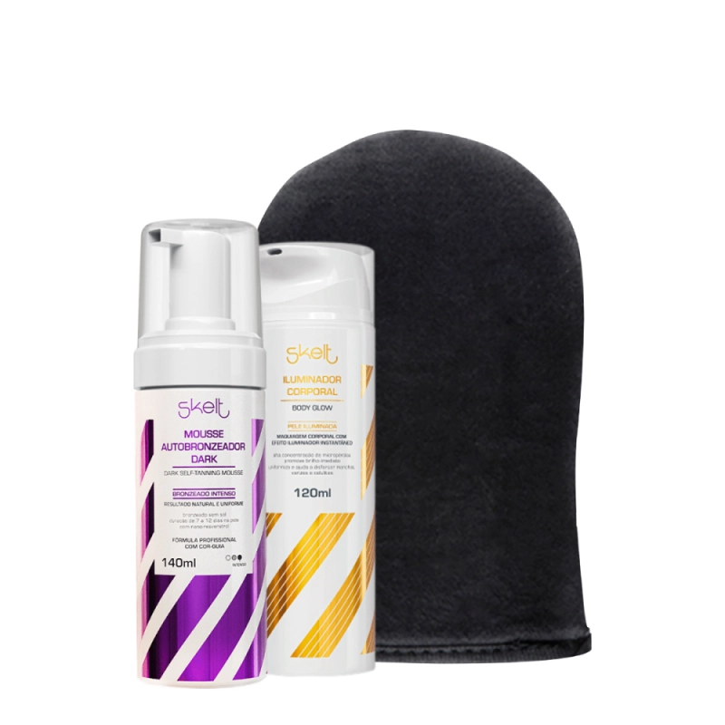 Produto: Kit Skelt Red Carpet Glow Shower Mitt Iluminador (3 produtos)