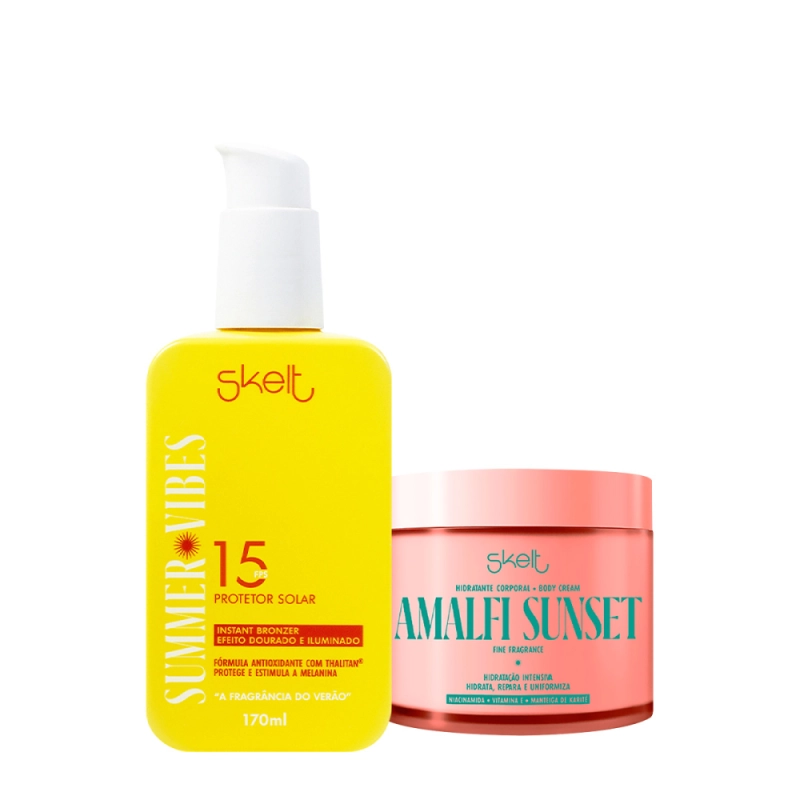 Produto: Kit Skelt Summer Vibes Amalfi Sunset Protetor Solar Hidratante (2 produtos)
