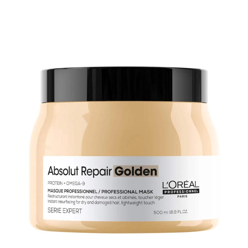 L'Oréal Professionnel Serie Expert Absolut Repair Gold Quinoa Protein Golden - Máscara Capilar 500ml Produto: L'Oréal Professionnel Serie Expert Absolut Repair Gold Quinoa Protein Golden - Máscara Capilar 500ml