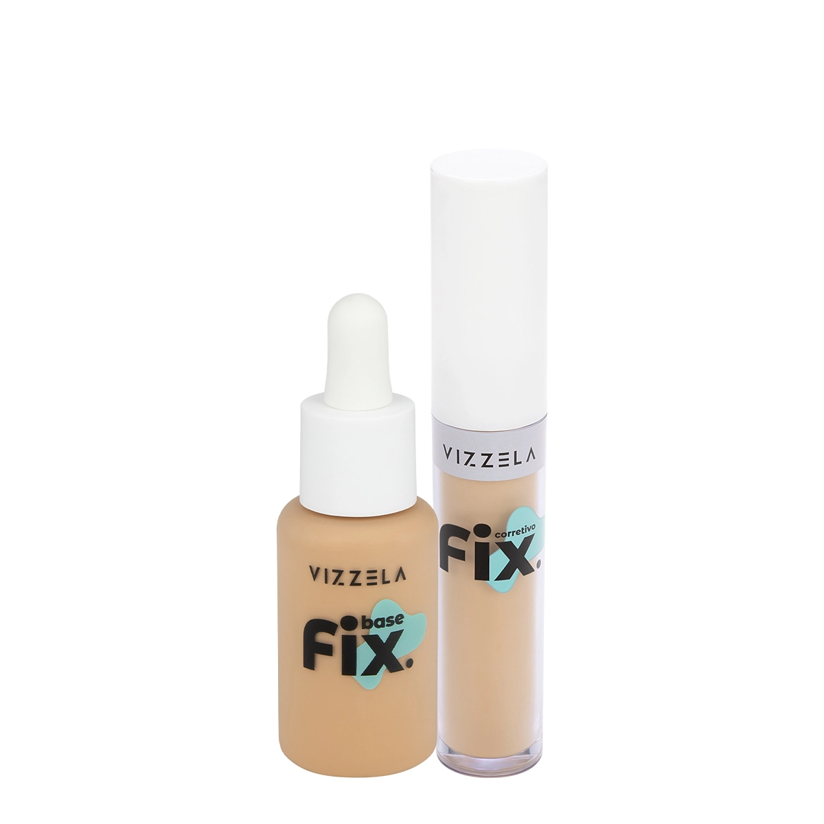 Kit Vizzela Fix Cor 4 Base Corretivo (2 Produtos)