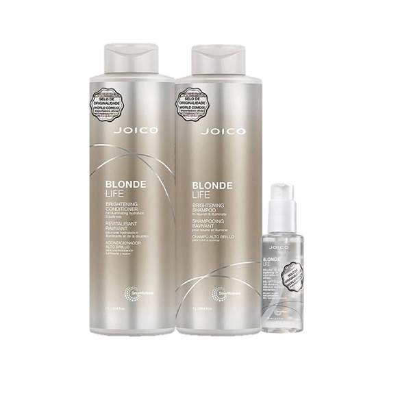 Joico Blonde Life Brightening Shampoo 1L Condicionador 1L Oil 100ml