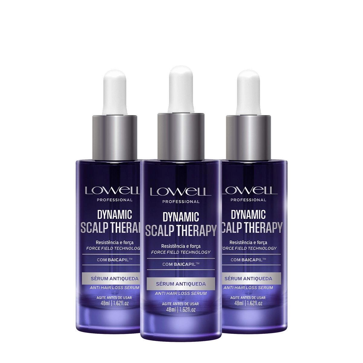 Kit Lowell Dynamic Scalp Therapy Sérum Antiqueda Extra (3 Unidades)