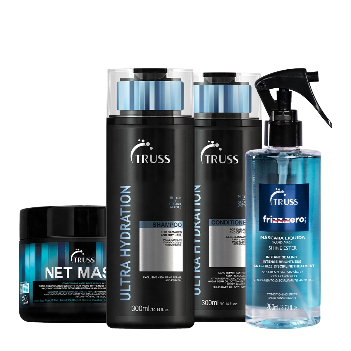 Kit Truss Ultra Hydration Mask Frizz Zero (4 Produtos)