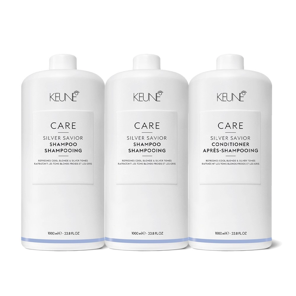 Kit Keune Care Silver Savior Shampoo Extra Condicionador 1L (3 Produtos)