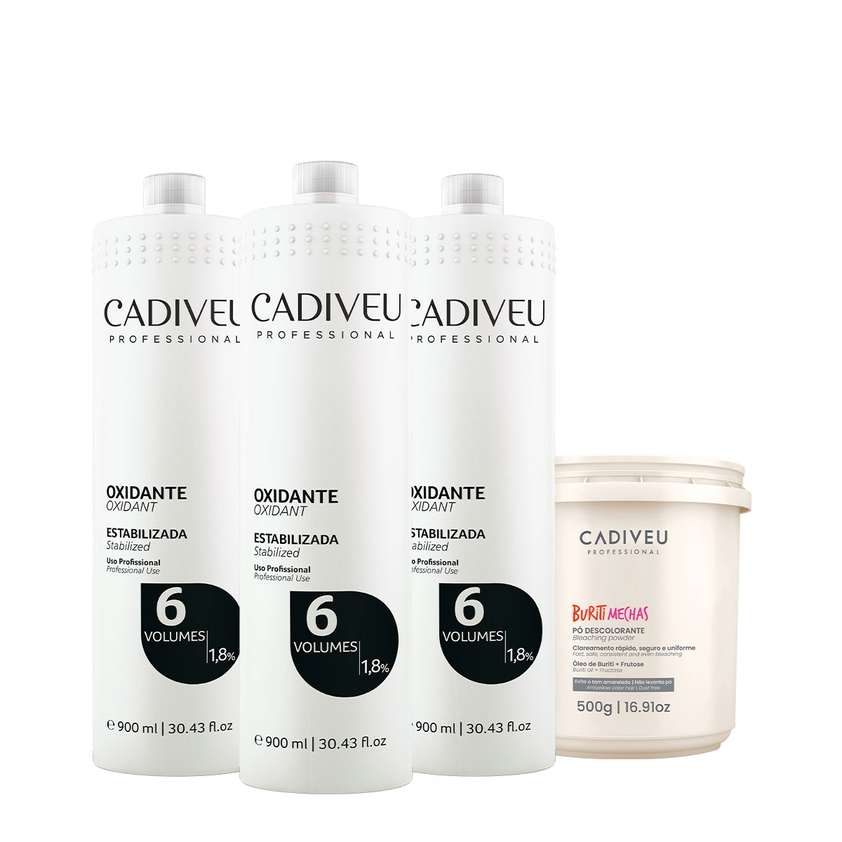 Kit Cadiveu Professional Oxidante 6V Extra E Buriti Mechas (4 Produtos)
