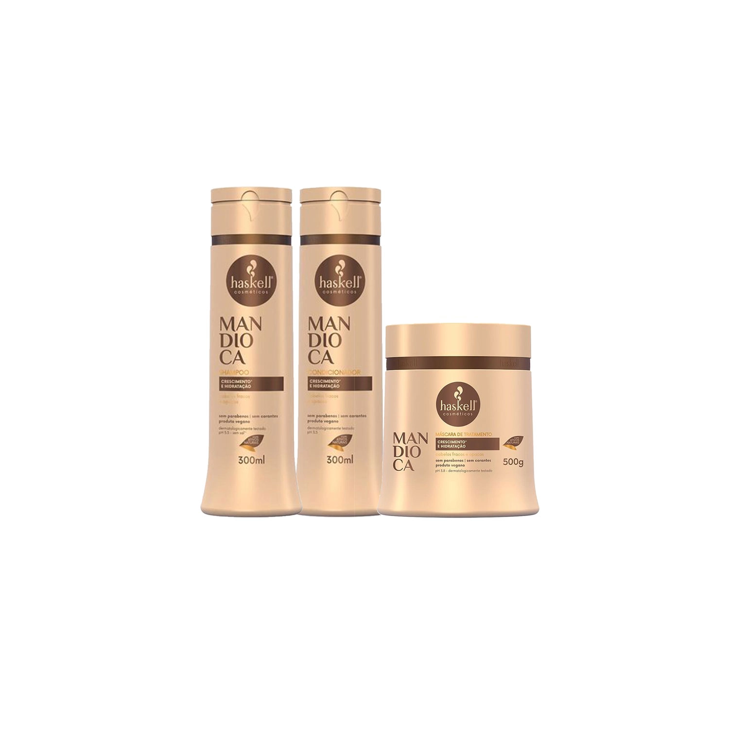 Kit Haskell Mandioca Hidratação Home Care (3 Produtos)