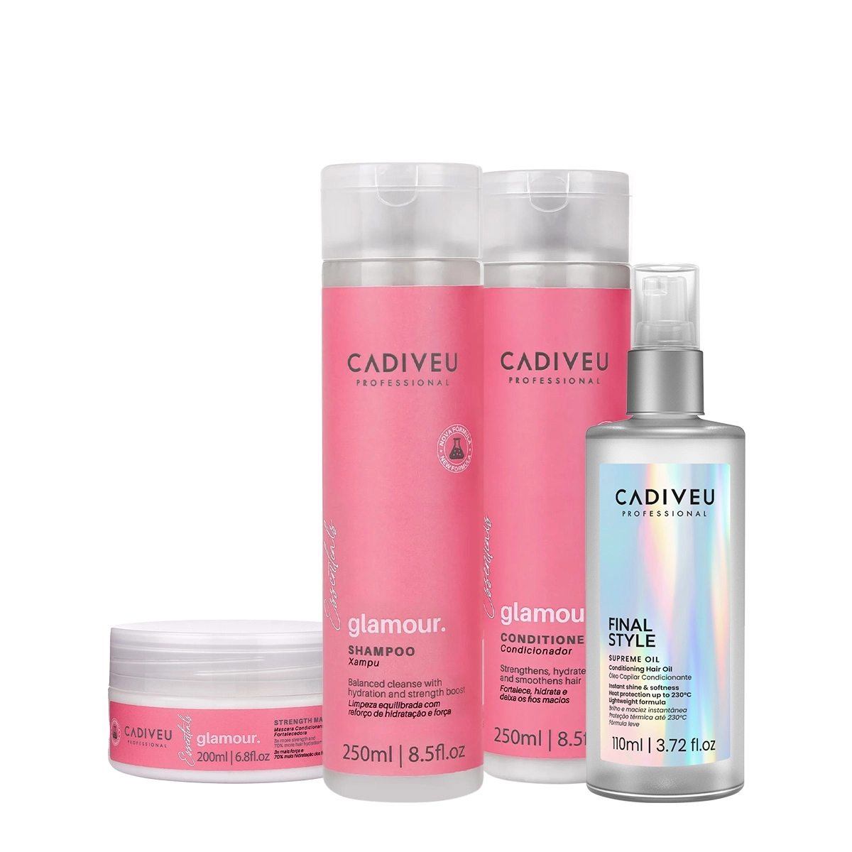 Kit Cadiveu Professional Glamour Home Care E Final Style Oil G (4 Produtos)