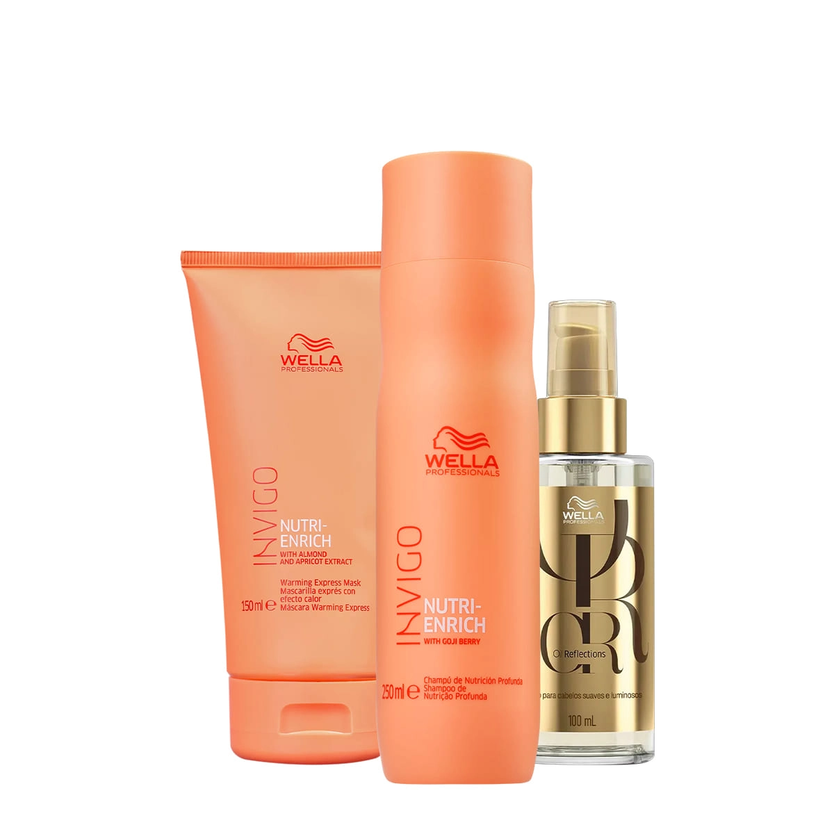 Kit Wella Professionals Invigo Enrich Warming Reflections Shampoo Leave-in Oil (3 Produtos)