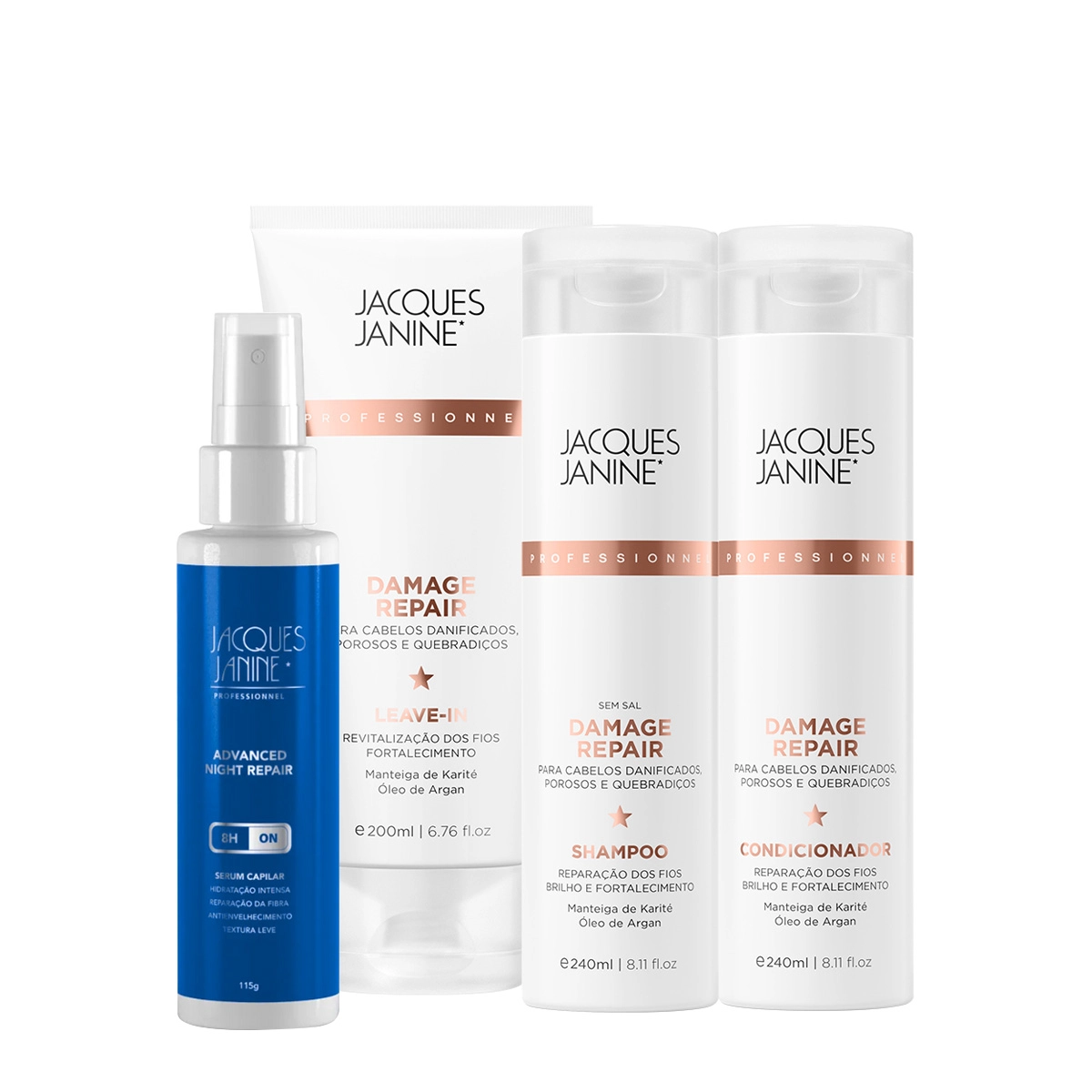 Produto Kit_Jacques_Janine_Damage_Repair_Shampoo_Condicionador_Leave-in_e_Night_Serum_Evas_1