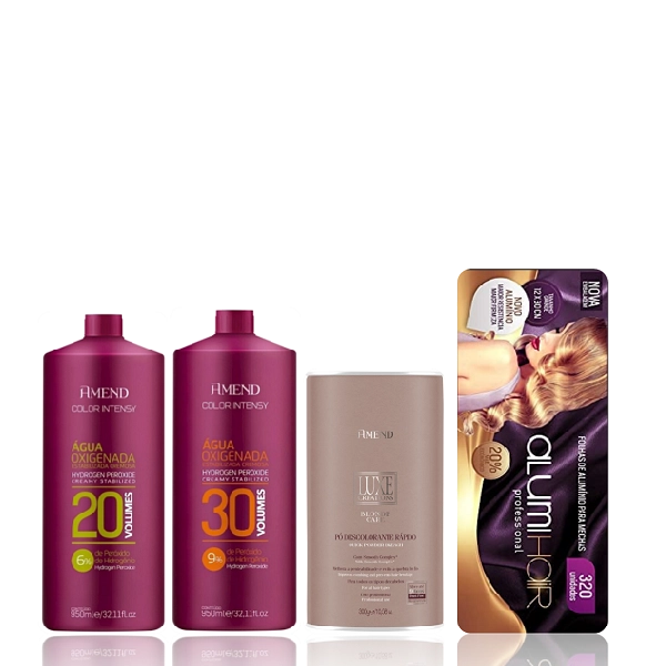 Amend Color Intense OX 20V 30V 950ml Luxe Creatione Pó Descolorante 300g E Alumi Hair 320un