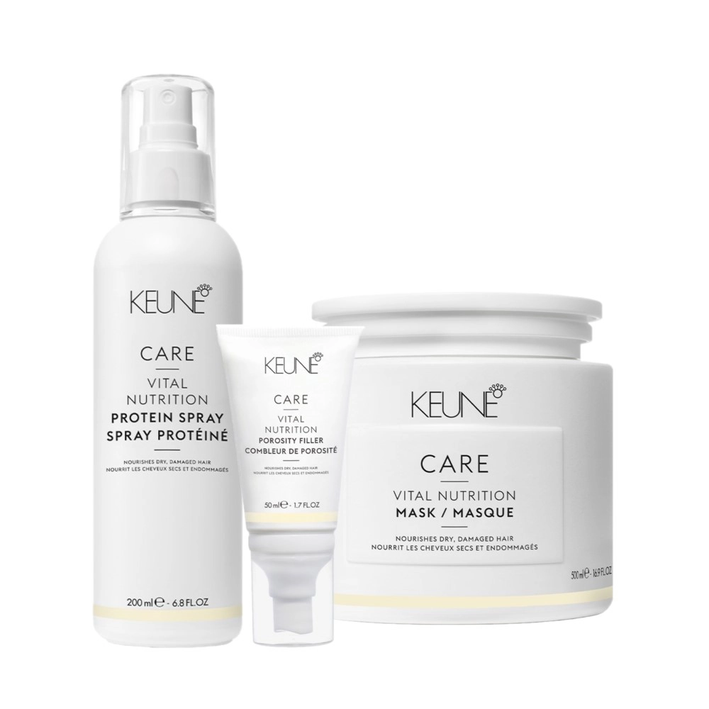 Kit Keune Care Vital Nutrition Mask 500ml Protein Porosity Filler (3 Produtos)