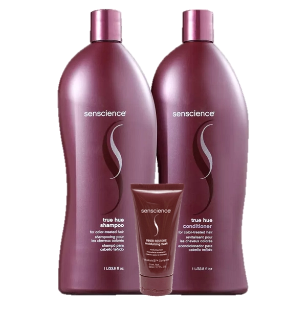 Kit Senscience True Hue Shampoo E Condicionador 1L E Máscara Inner Restore Moisturizing 50ml