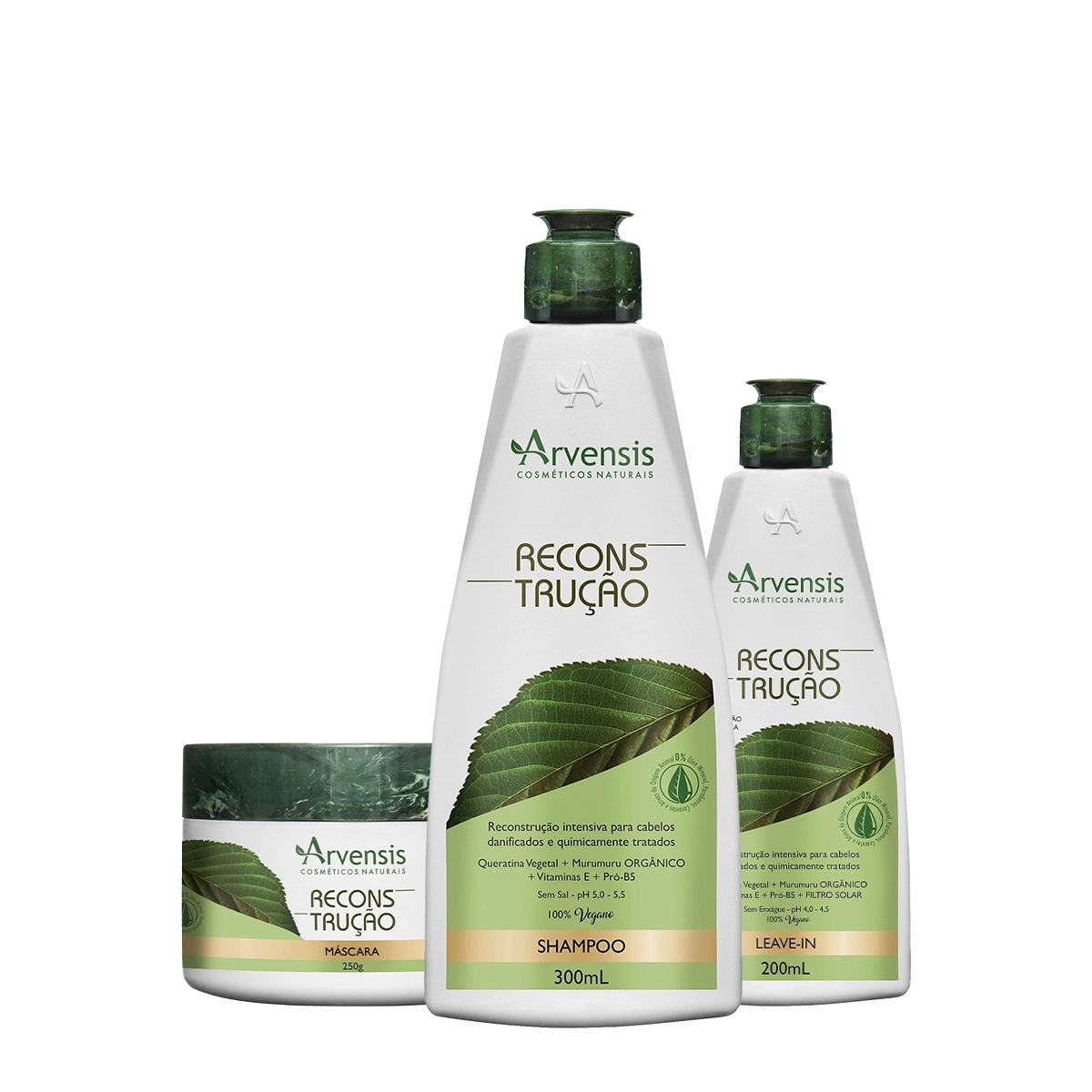 Produto Kit_Arvensis_Cosmeticos_Naturais_Reconstrucao_Shampoo_Mascara_Leave-in_Evas_1