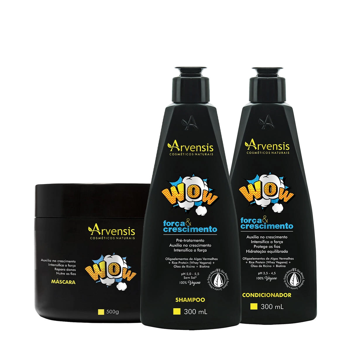 Produto Kit_Arvensis_Wow_Forca_Crescimento_Shampoo_Condicionador_Mascara_Grande_Evas_1