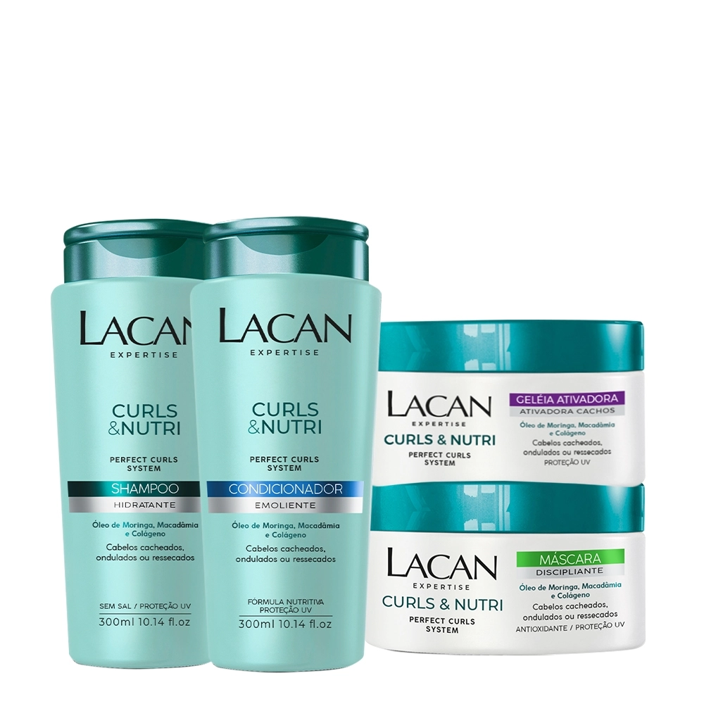 Produto Kit_Lacan_Curls_e_Nutri_Shampoo_Condicionador_Geleia_Ativadora_e_Mascara_Disciplinante_Evas_1