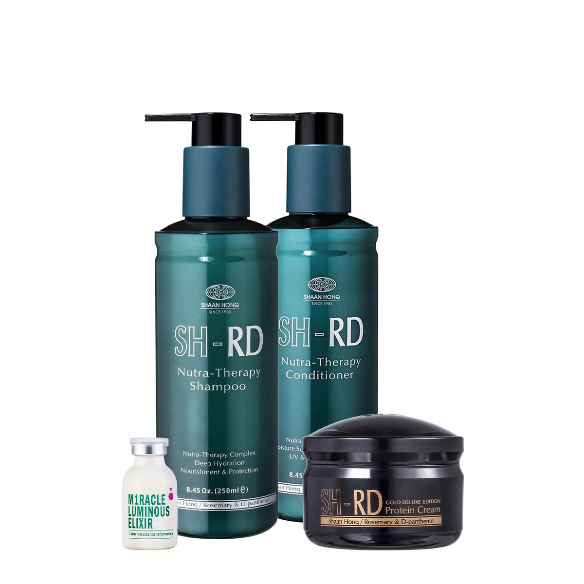 N.P.P.E. SH-RD Nutra Therapy Shampoo Condicionador Leave-in E Elixir Ampola (4 Produtos)