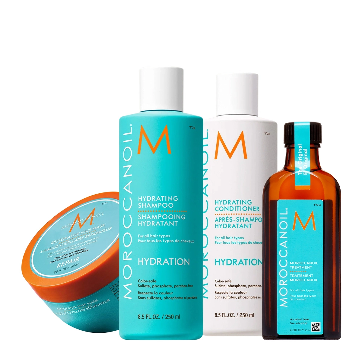 Produto Kit_Moroccanoil_Hydrating_Treatment_Shampoo_Condicionador_Mascara_De_Nutricao_Oleo_Capilar_125ml_Evas_1