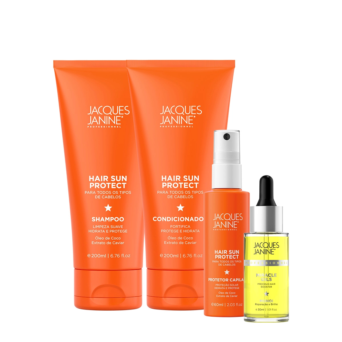Produto Kit_Jacques_Janine_Hair_Sun_Protect_Shampoo_Condicionador_Spray_Capilar_e_Miracle_Oils_Monoi_Evas_1