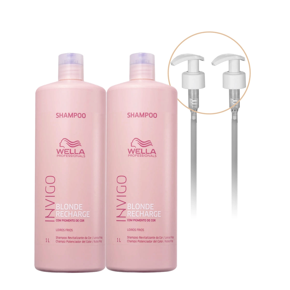Kit Wella Professionals Invigo Blonde Recharge Shampoo Extra Válvula (4 Produtos)